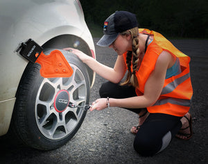 Flexit Auto - Flexible Flashlight with Rear Red Hazard Light for Roadside Repair Safety with reflective vest