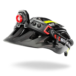 STKR Concepts FLEXIT Headlamp 2.5 on bicycle helmet with helmet clips